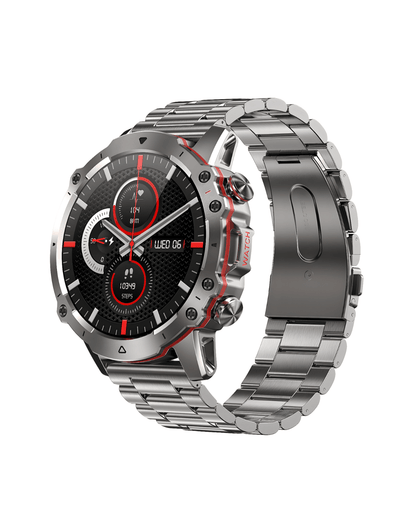 Muški pametni sat Military ST1 Silver sa metalnom narukvicom – prednja strana