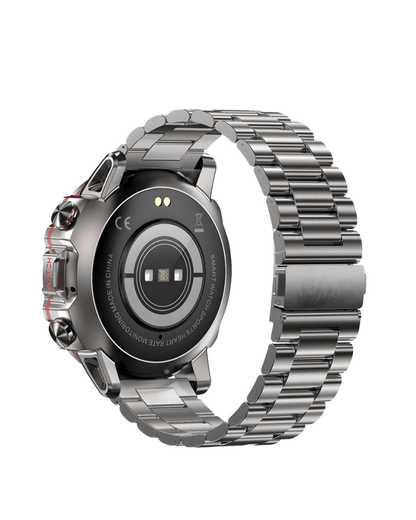 Zadnja strana muškog pametnog sata Military ST1 Silver sa metalnom narukvicom