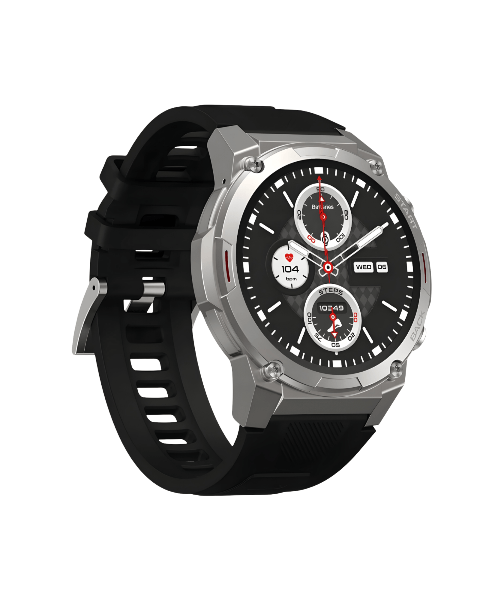 Sport Vibe 7 Pro Silver pametni sat – leva bočna strana srebrnog metalnog kućišta