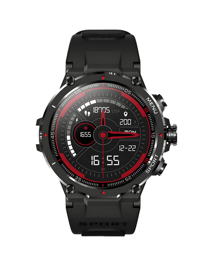 Muški pametni sat Stratos Black – prednja strana ekrana, moderan sportski izgled