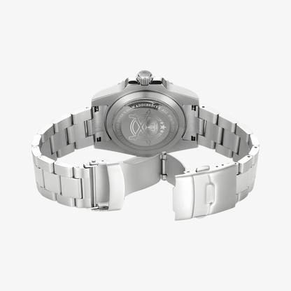 Zadnja strana sata ADDIESDIVE MY-H3 sa graviranim čeličnim poklopcem i metalnom narukvicom