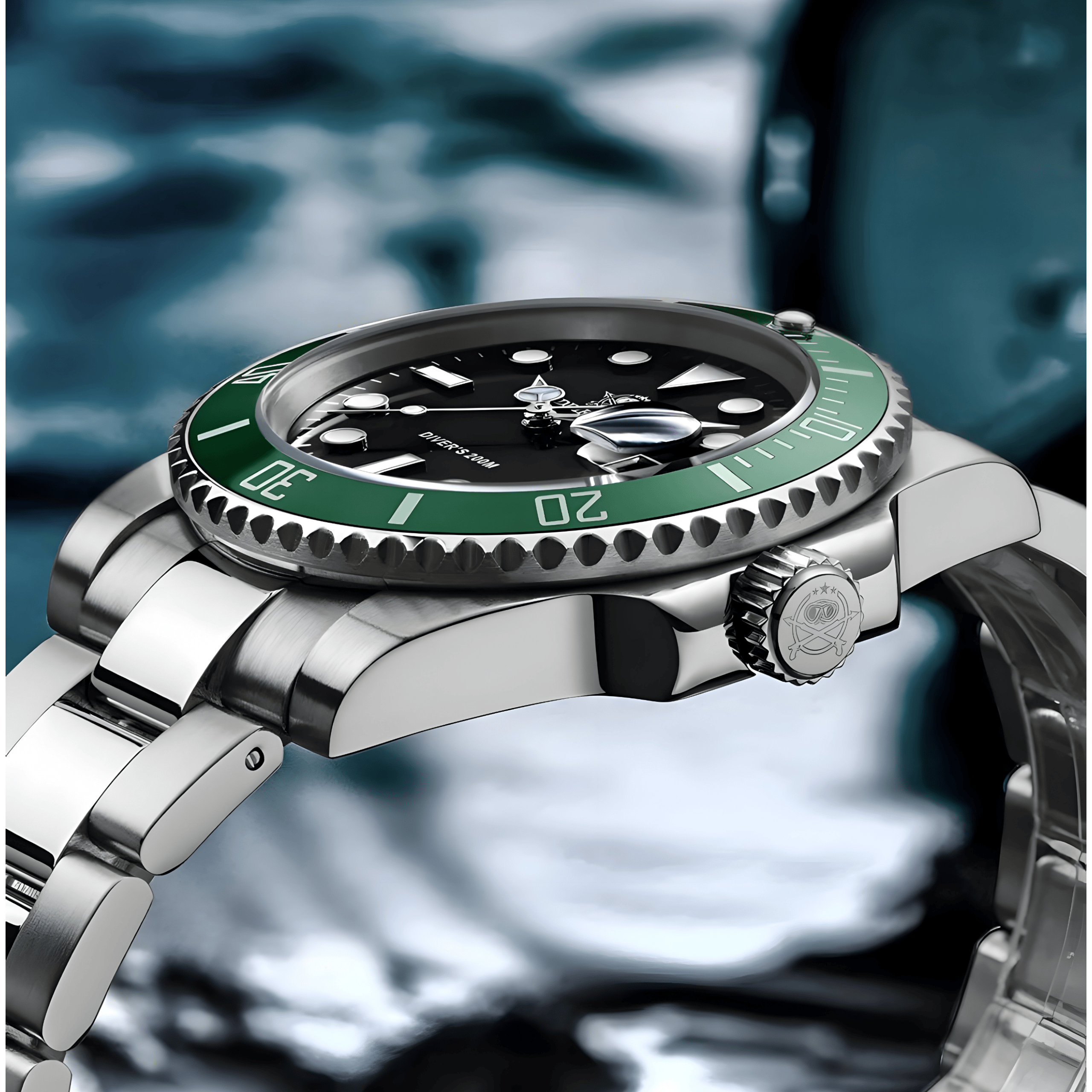 Bočni prikaz kućišta sata ADDIESDIVE MY-H3 sa metalnom narukvicom