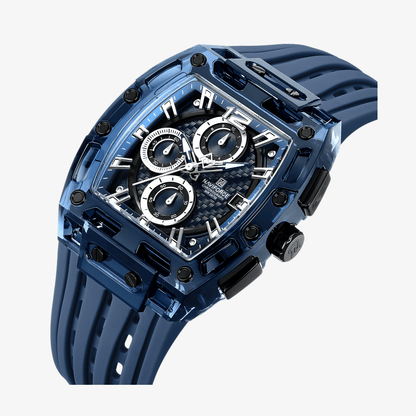 Krupni kadar brojčanika sata NaviForce NF7105, plavi tonovi i jasno definisane kazaljke