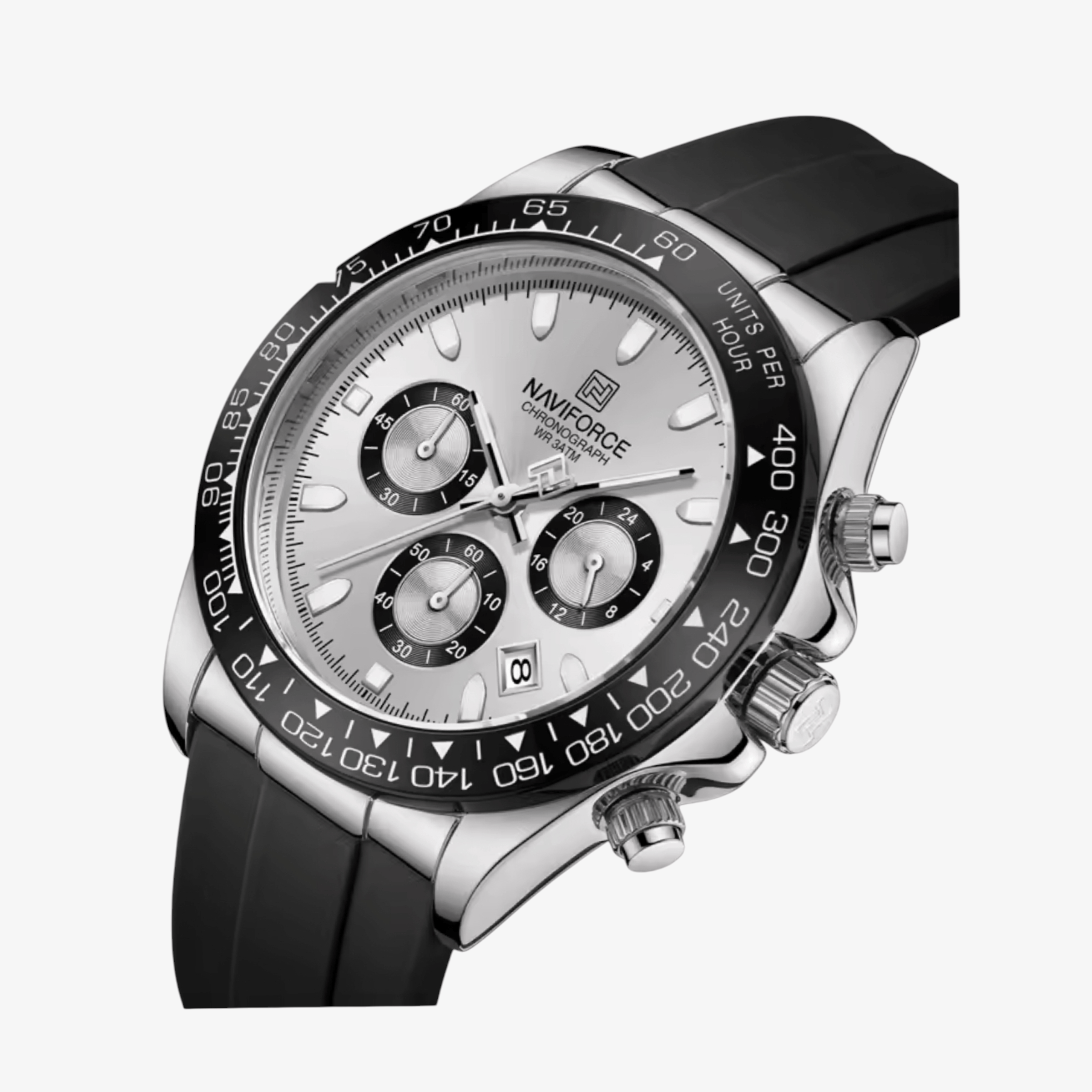 Muški Sat NaviForce NF8054 Daytona - Srebrna Boja