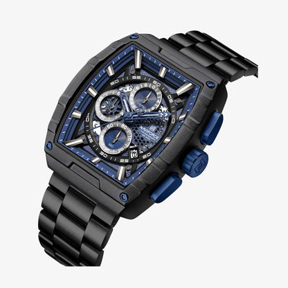 NaviForce NF8066 - Crno-Plava Boja - Prikaz kucista izbliza na muskom satu