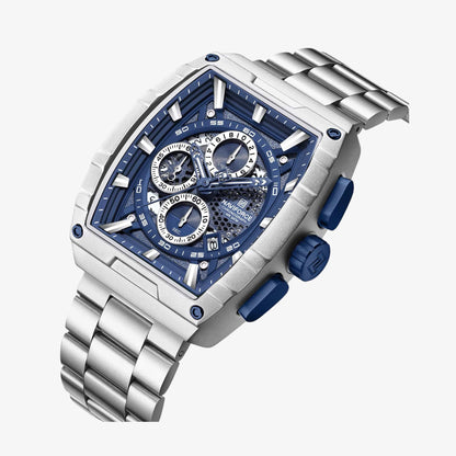 NaviForce NF8066 -  Srebrno-Plava Boja - Prikaz brojcanika izbliza na muskom satu