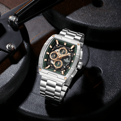 NaviForce NF8066 Titan muški sat sa zelenim brojčanikom, stainless steel kućište i metalna narukvica