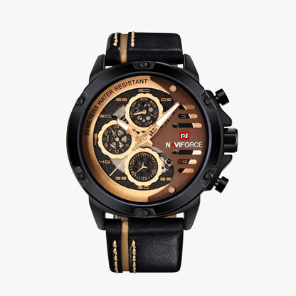 Muški sat NaviForce NF9110 - Crna-Braon Boja