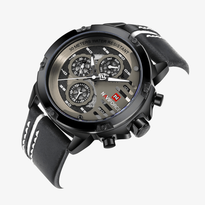 Muški sat NaviForce NF9110 - Crno-Bela Boja