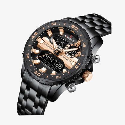 Muški Sat Naviforce NF9234 – Crna-Roze Gold Boja
