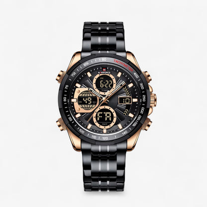 Muški Sat NaviForce Ranger NF9197 Metal – Crna-Rose Gold Boja