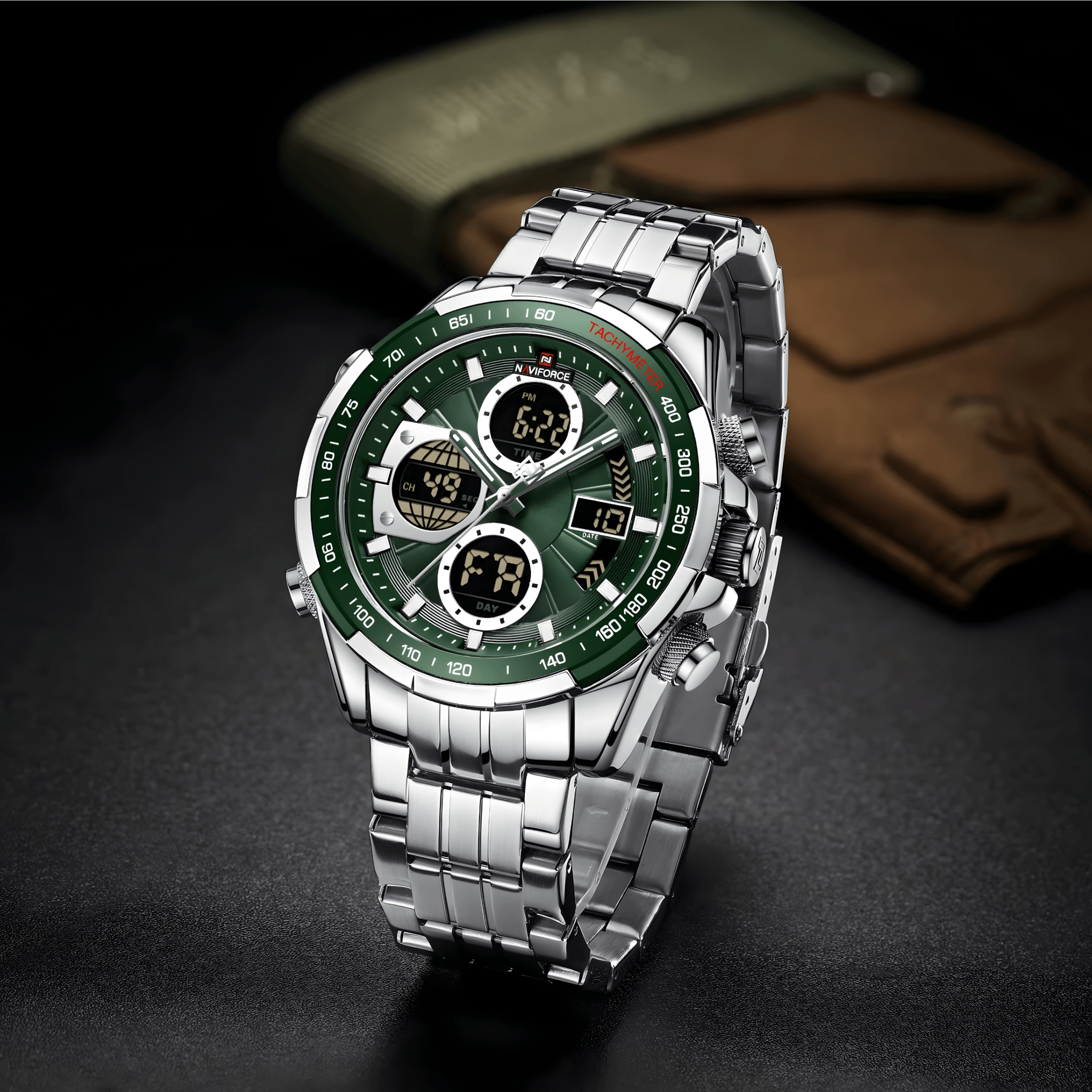 Muški Sat NaviForce Ranger NF9197 Metal – Zelena Boja