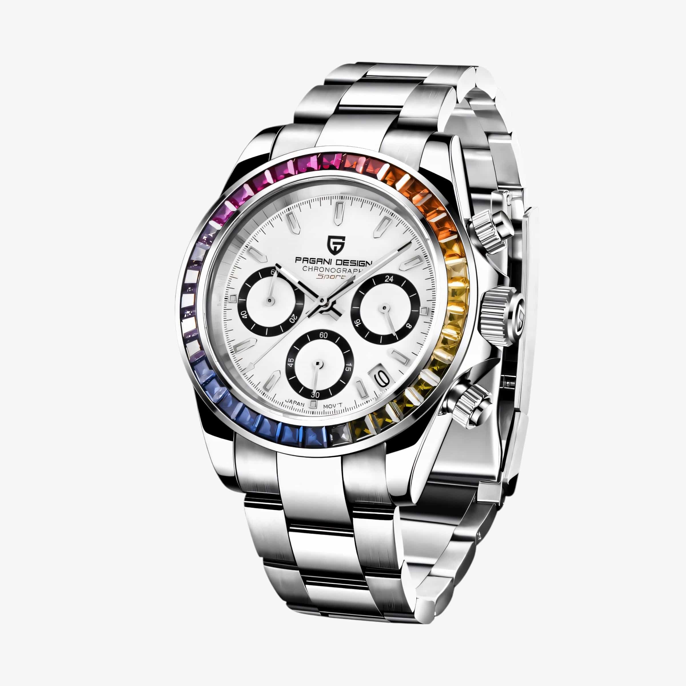 Muški Sat Pagani Design PD1644 Daytona Rainbow - White