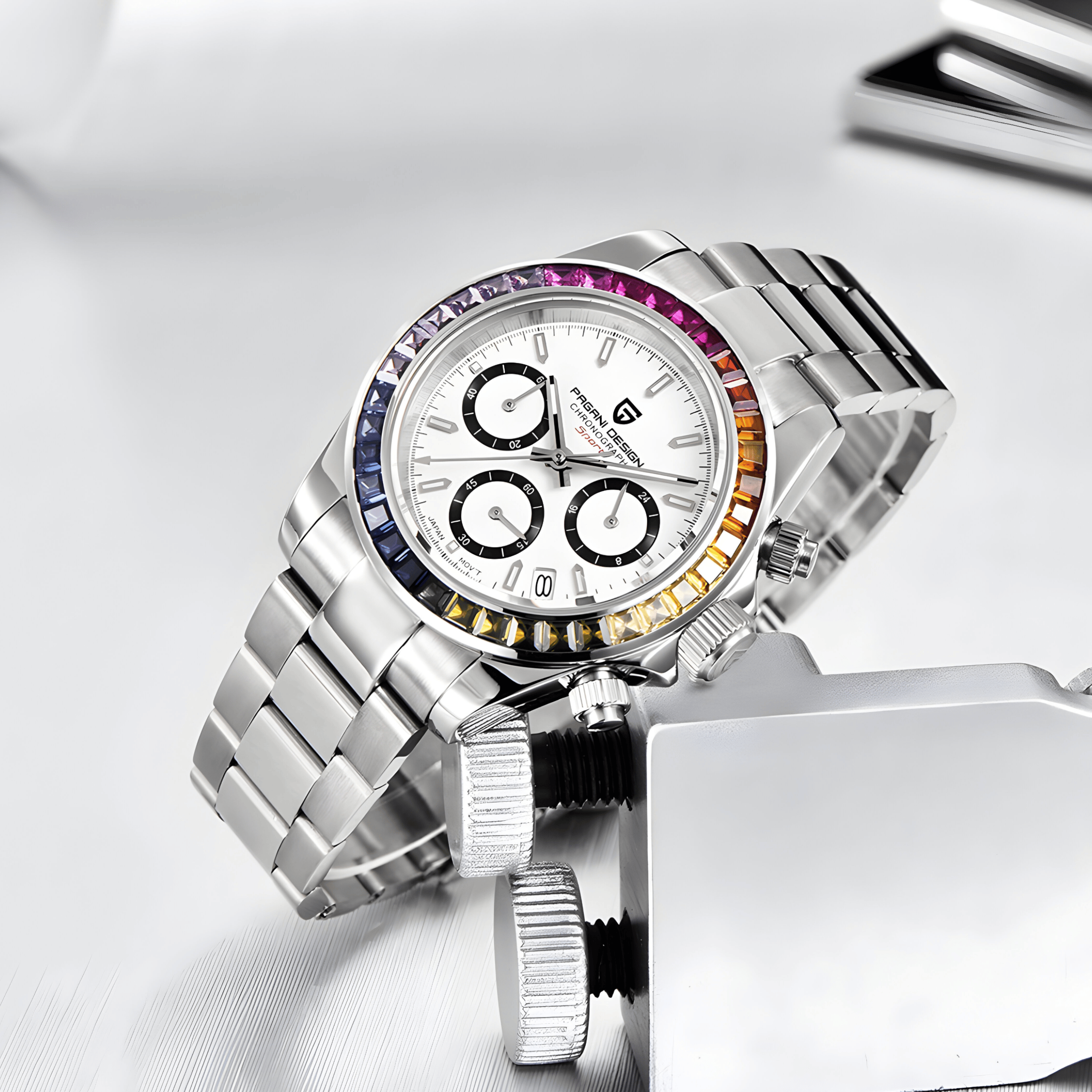 Muški Sat Pagani Design PD1644 Daytona Rainbow - White