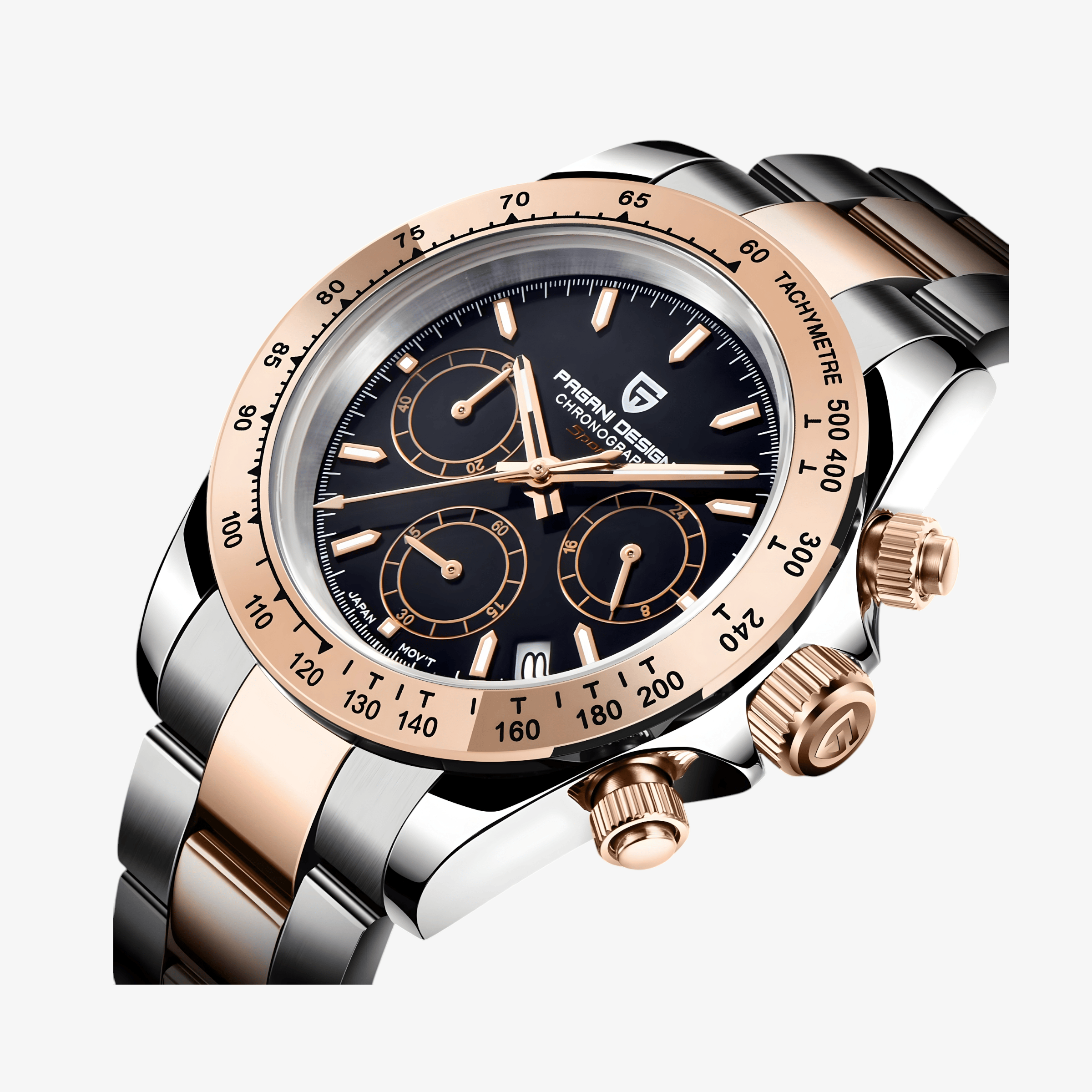 Muški Sat Pagani Design PD1664 Daytona Metal - Rose Gold/Black