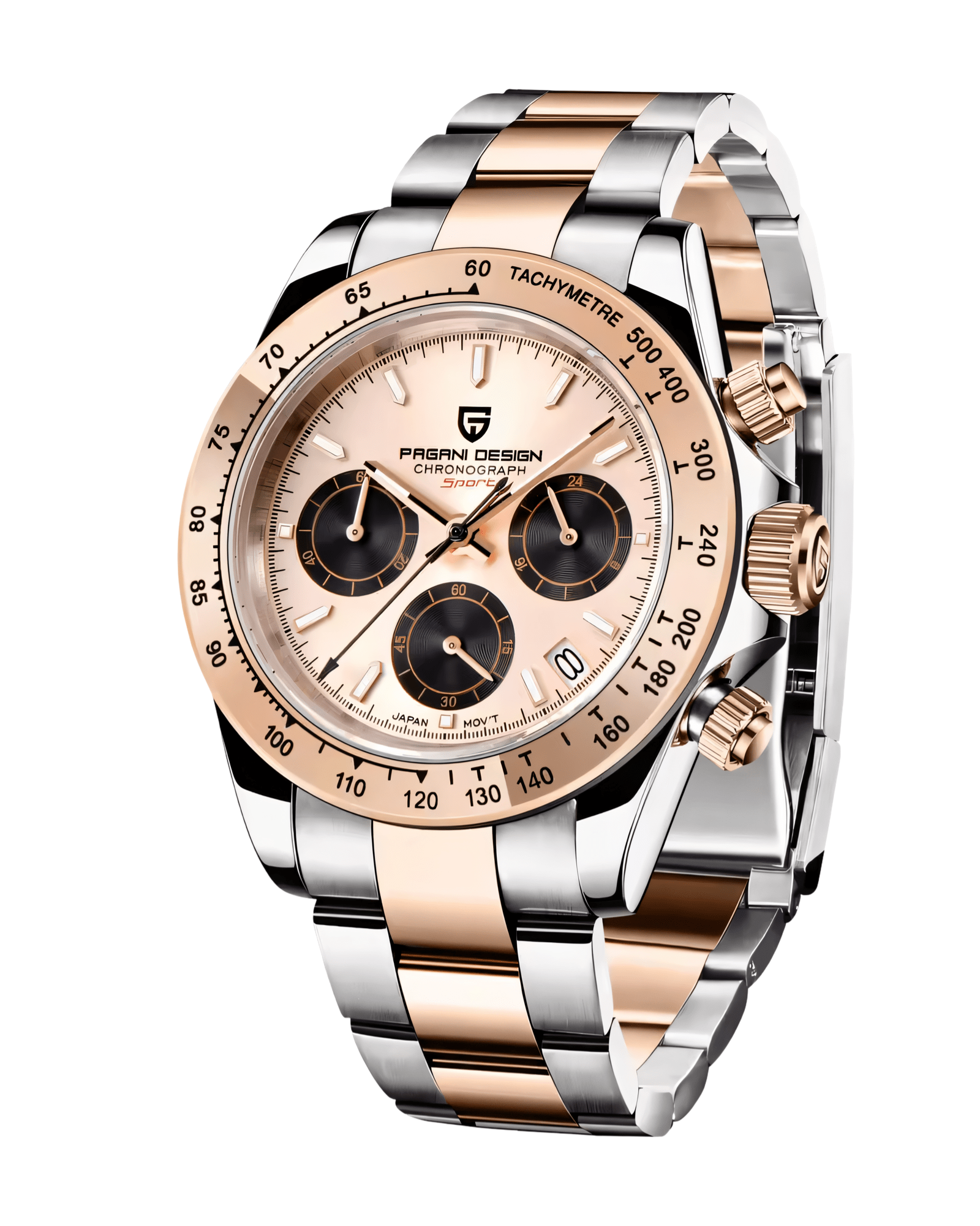 agani Design PD1664 Daytona Metal - Rose Gold - -  Prikaz prednje strane muškog sata