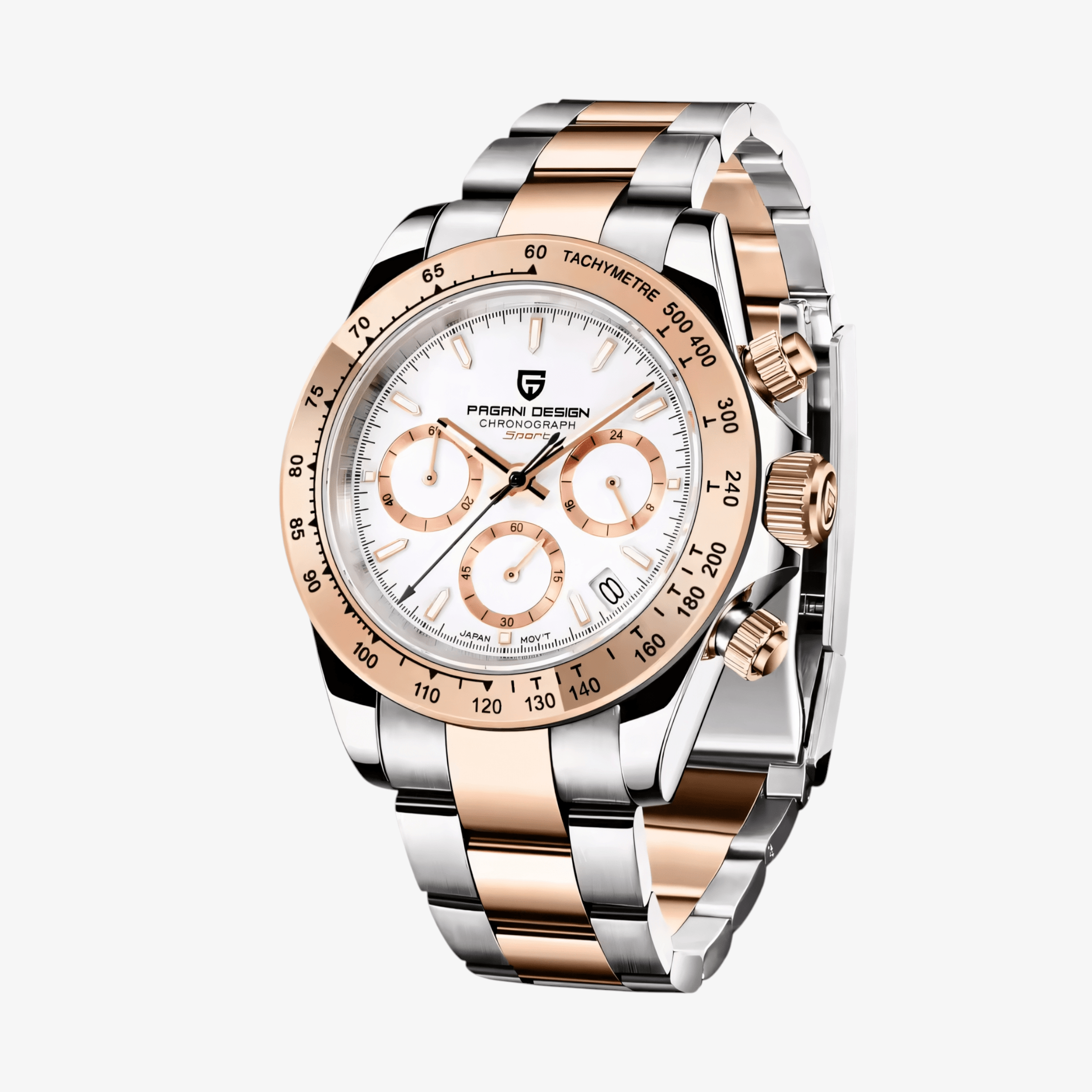 Muški Sat Pagani Design PD1664 Daytona Metal - Rose Gold/White