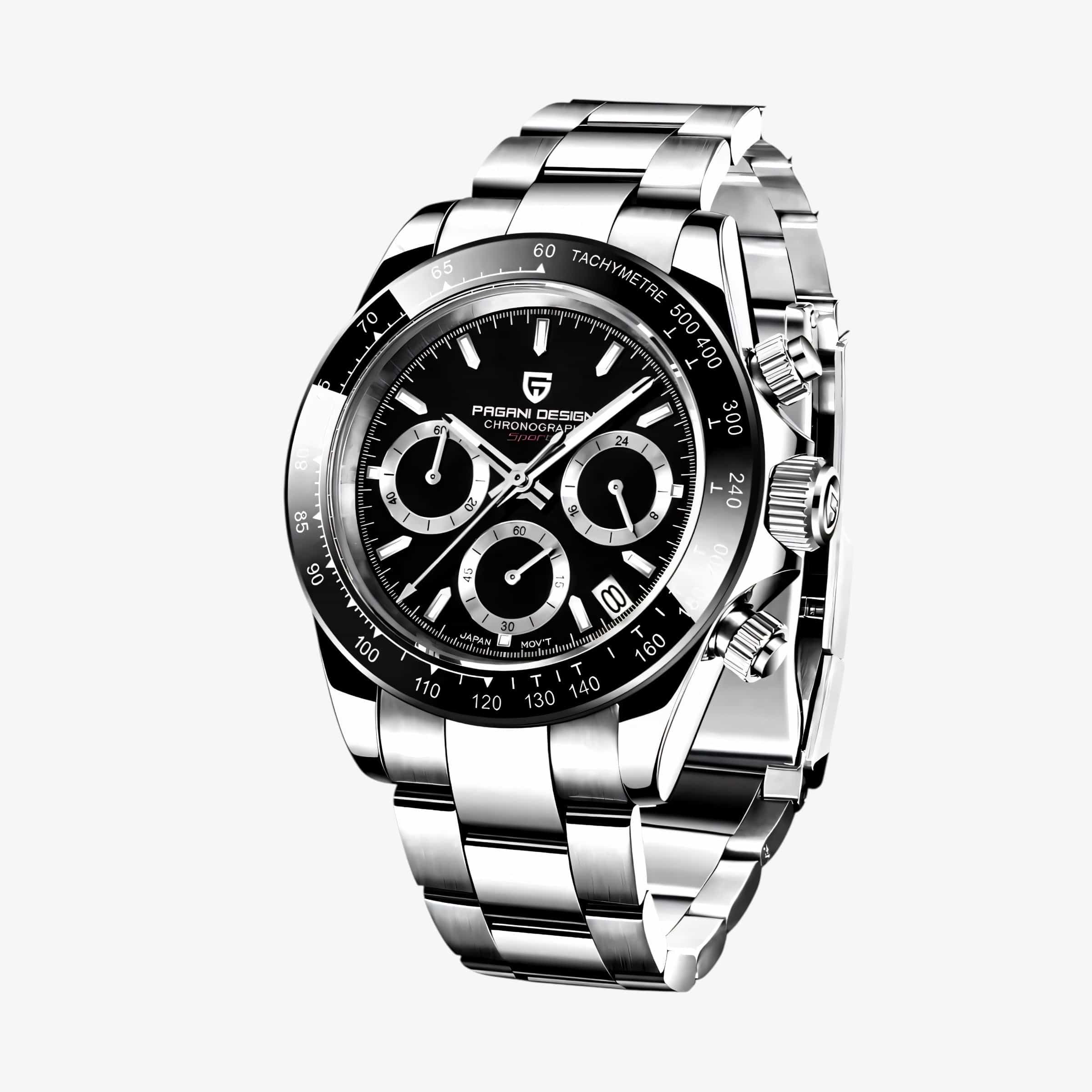 Muški Sat Pagani Design PD1664 Daytona Metal - Silver/Black