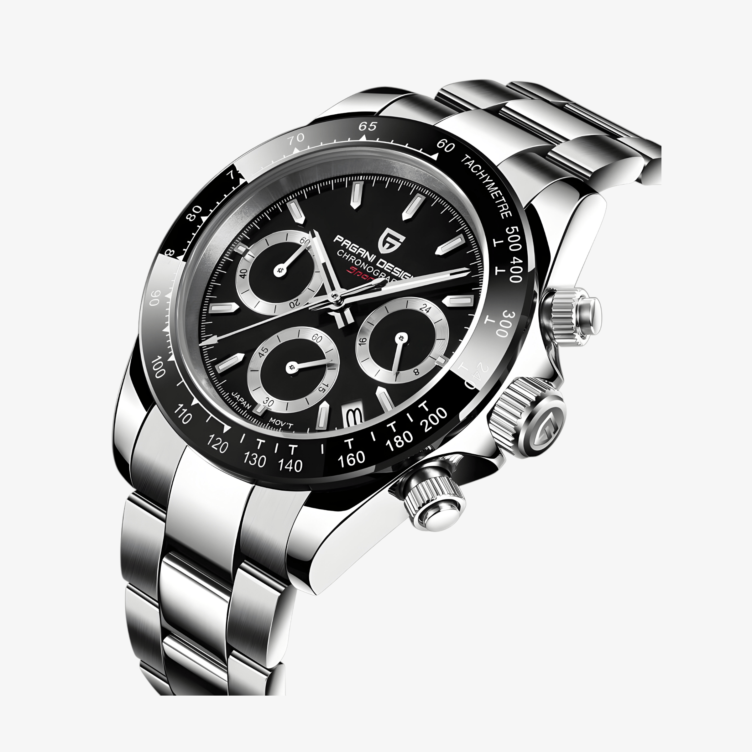 Muški Sat Pagani Design PD1664 Daytona Metal - Silver/Black