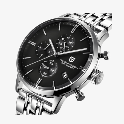 Muški Sat Pagani Design PD2720 Flight Chronograph - Silver/Black