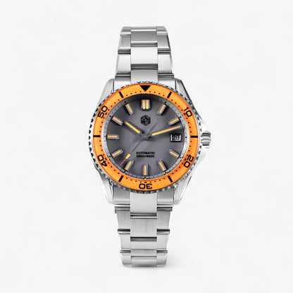 SAN MARTIN SN0129 - Sivo Narandžasta boja - Prikaz prednje strane muškog sata