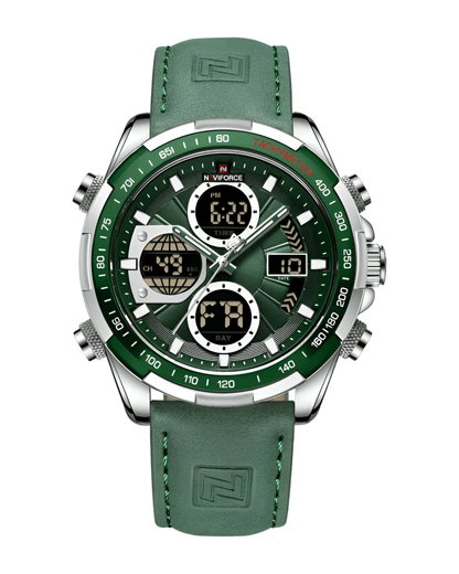 Muški Vojni Sat - NaviForce NF9197 Zelena Boja - 46mm - Prednji pogled - Najbolja cena u Srbiji