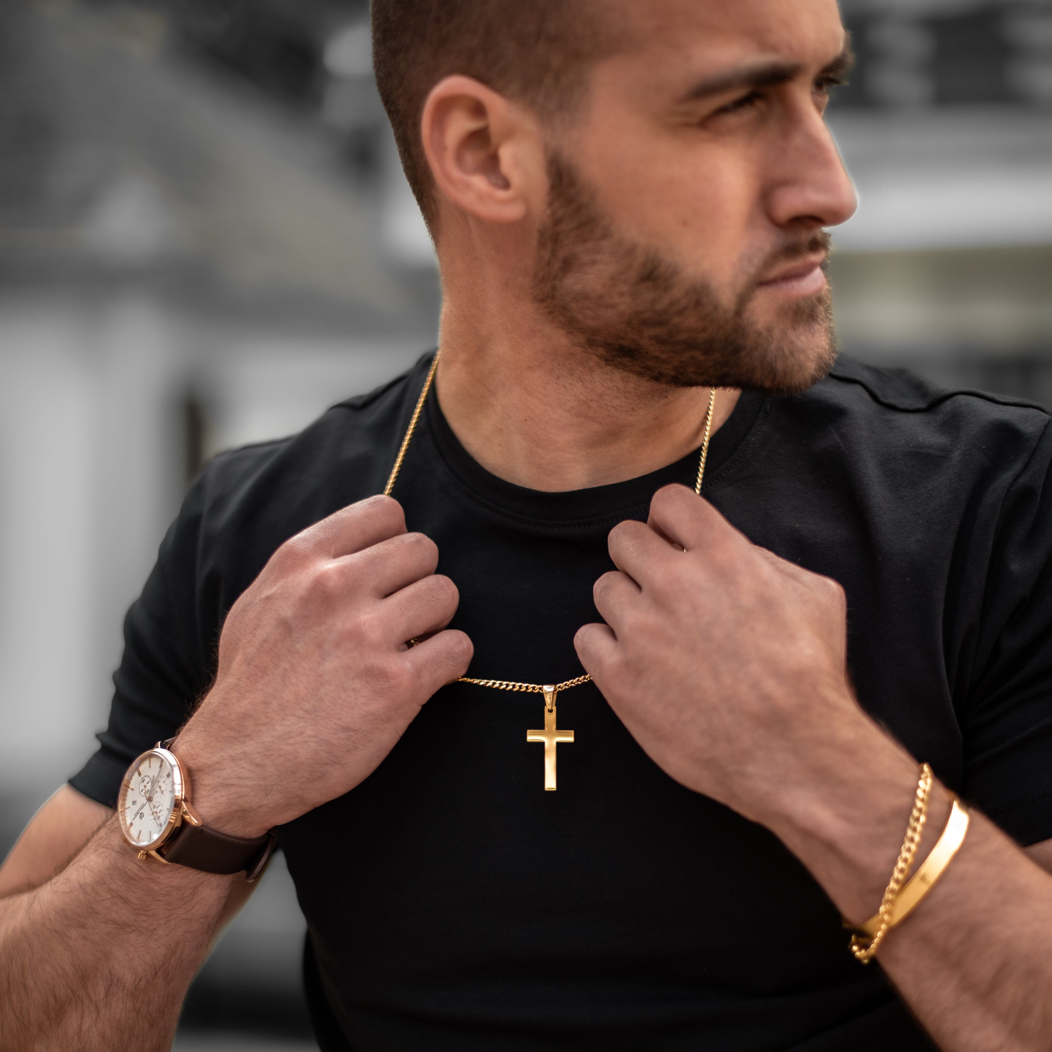 Ogrlica golden cross ✞  58% OFF Necklaces Be Brave Man Srbija