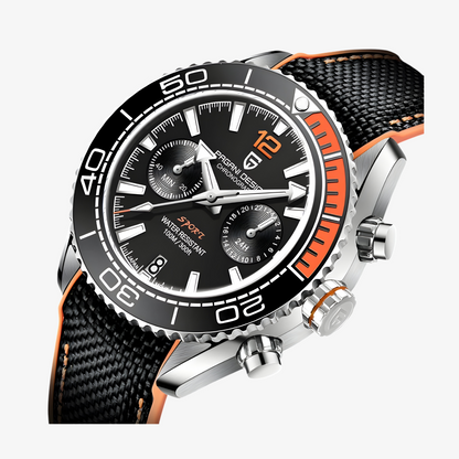 Muški Sat Pagani Design PD1711 Chronograph - Black/Orange