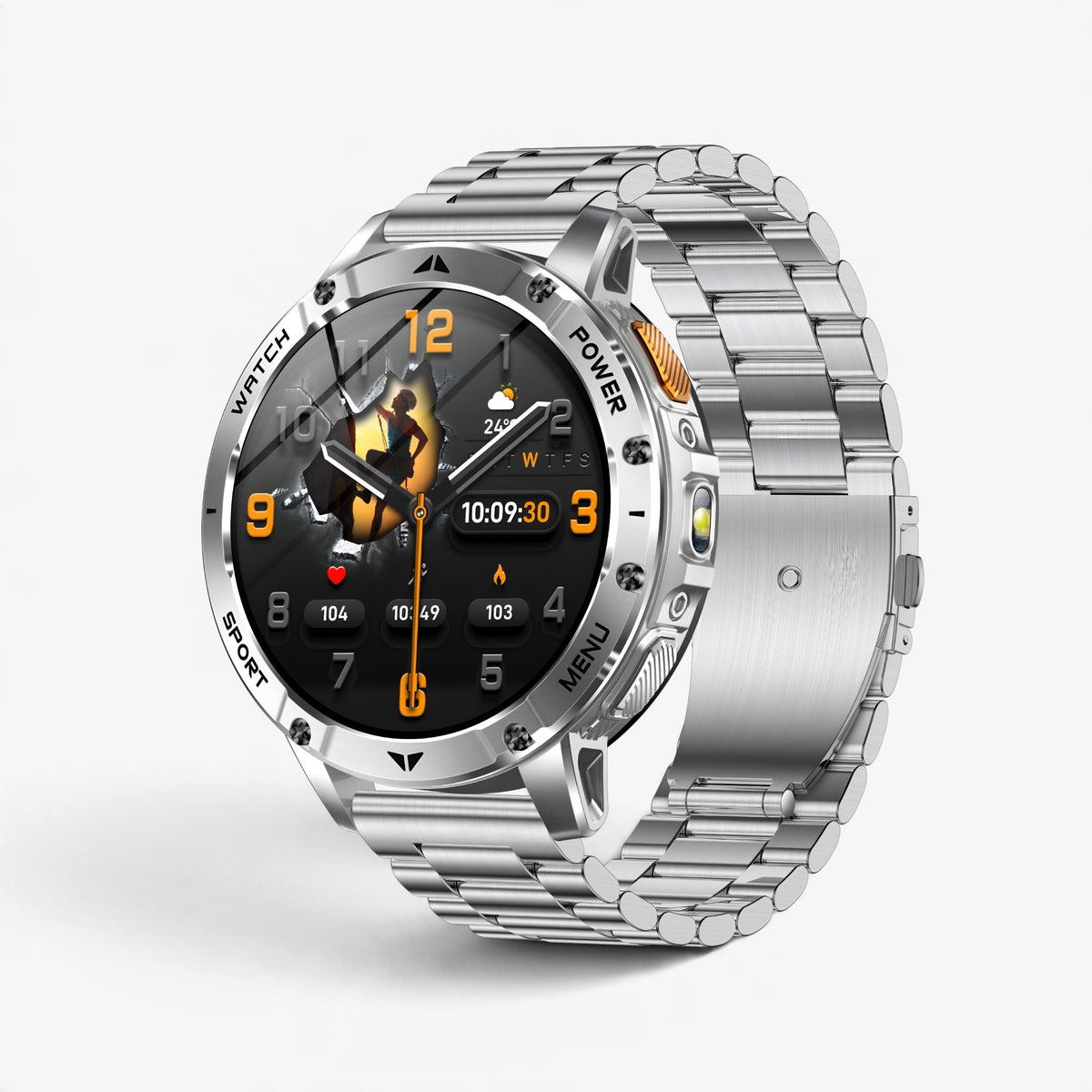 Muški Pametni Sat Military AK112 - Silver/Orange