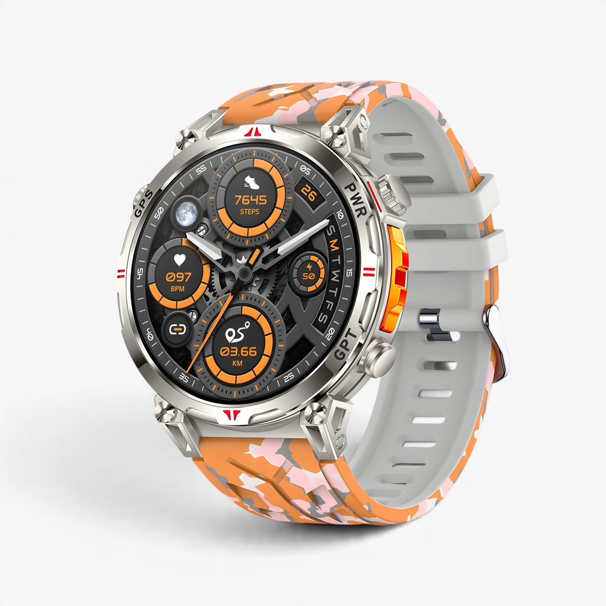 Muški Pametni Sat Military KC93 - Camouflage/Orange