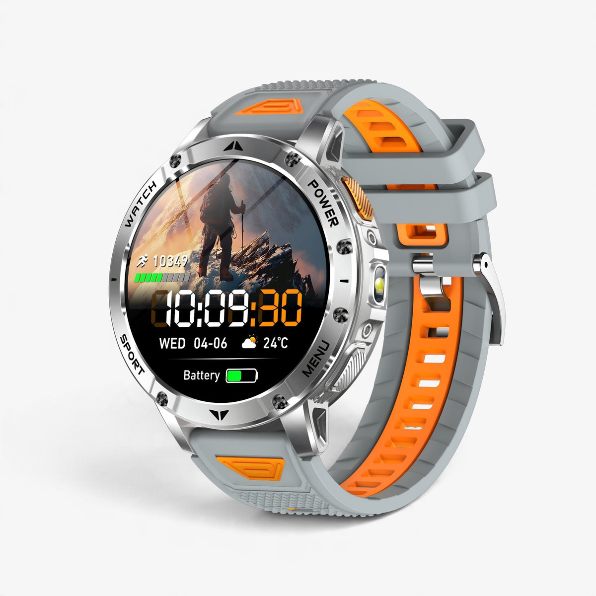 Muški Pametni Sat Military AK112 - Silver/Orange